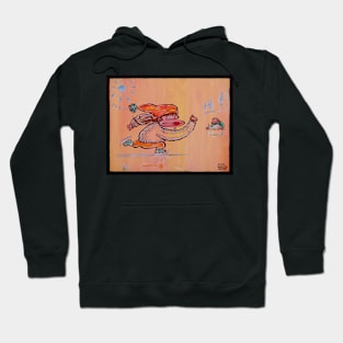 Skater Ape Girl on Ice Hoodie